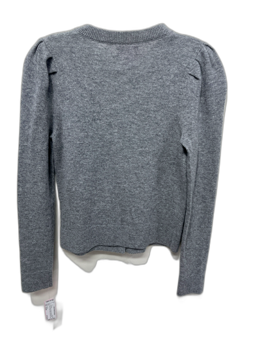 Le Lion Size Small Gray, White & Iridescent Merino Wool Rib Knit Cardigan Gray, White & Iridescent / Small