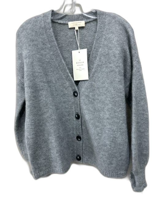 La maille sezane Size S Gray Mohair Blend Rib Knit Button Detail Cardigan Gray / S