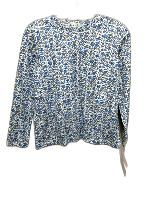 Lake Size XS Light blue & white Pima Cotton Long Sleeve Floral Shorts Pant Set Light blue & white / XS