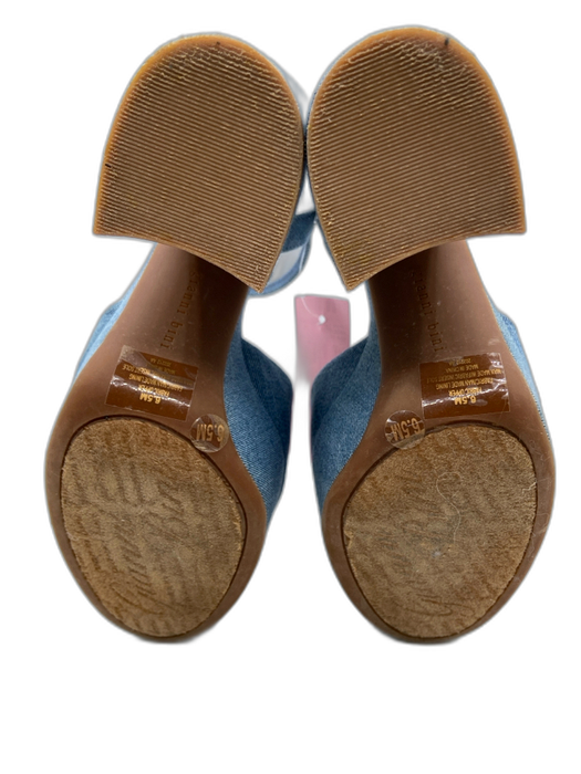 Gianni Bini Shoe Size 36.5 Light Wash Cotton Denim Knot Detail Round Toe Sandals Light Wash / 36.5