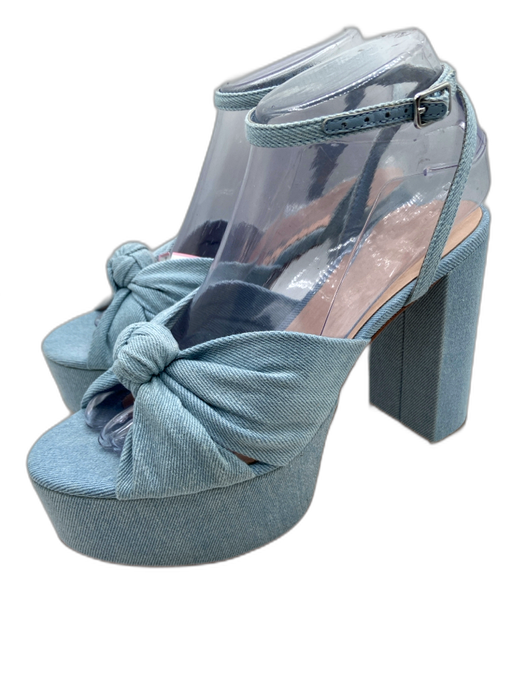 Loeffler Randall Shoe Size 6.5 Light Wash Cotton Denim Knot Detail Sandals Light Wash / 6.5