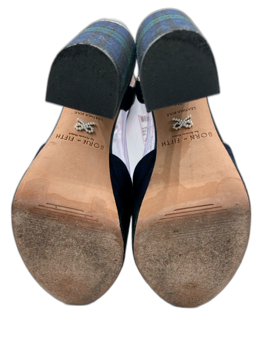 Antonio Melani Shoe Size 7 Navy, Green & Black Woven Round Toe Plaid Pumps Navy, Green & Black / 7