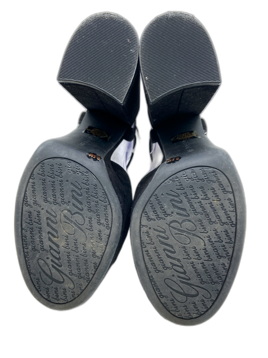 Gianni Bini Shoe Size 6.5 Black Suede Knot Detail Round Toe Platform Sandals Black / 6.5