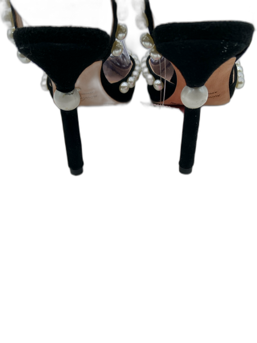 Antonio Melani Shoe Size 6.5 Black & White Suede Pointed Toe Pearl Detail Pumps Black & White / 6.5