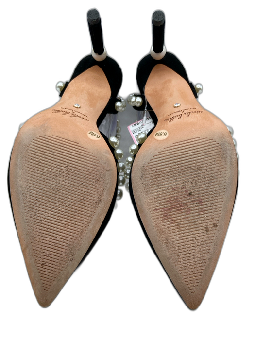 Antonio Melani Shoe Size 6.5 Black & White Suede Pointed Toe Pearl Detail Pumps Black & White / 6.5