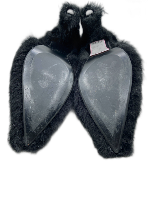 Zara Shoe Size 36 Black Polyester Furry Pointed Toe Mid Heel Pumps Black / 36