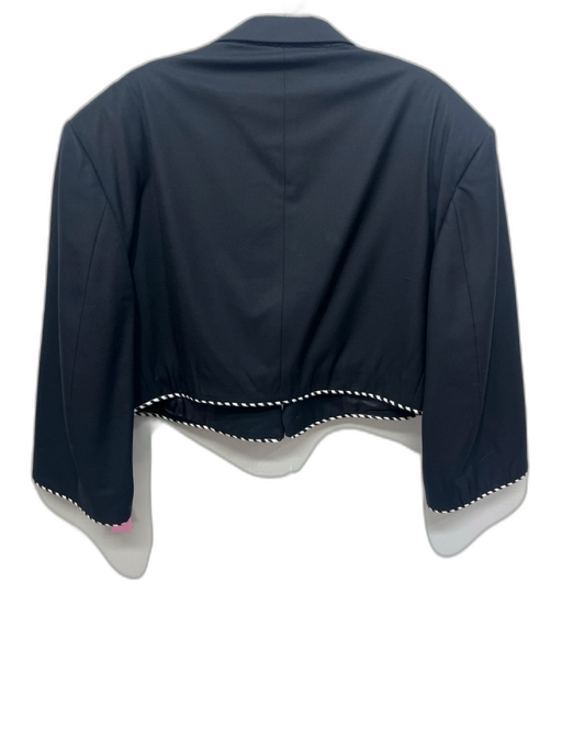 M. Woolf Reworked Size M Black No Fabric Tag Trim Detail Pearl Button Jacket Black / M