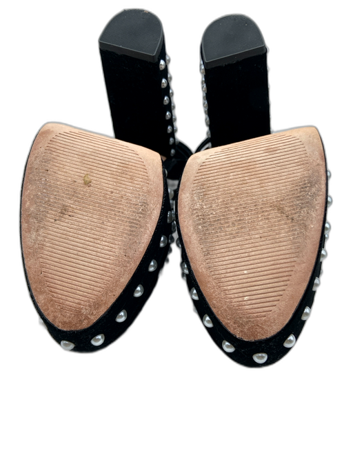 Antonio Melani Shoe Size 7 Black & White Velvet Round Toe All Over Pearls Pumps Black & White / 7