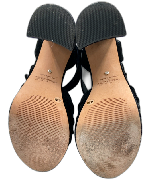 Antonio Melani Shoe Size 6.5 Black Velvet Round Toe Rose Platform Pumps Black / 6.5