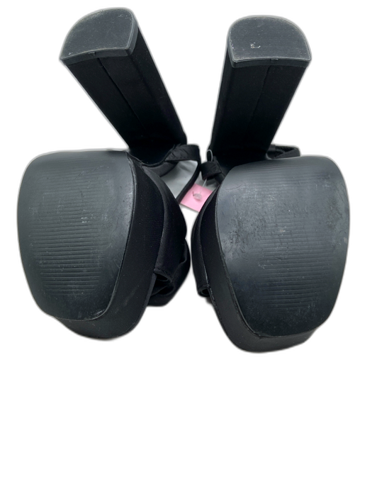 Karen Millen Shoe Size 37 Black Satin Square Toe Rose Platform ankle strap Pumps Black / 37