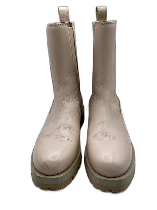 & Other Stories Shoe Size 36 Blush Pink Leather Round Toe Lug sole Calf Boots Blush Pink / 36
