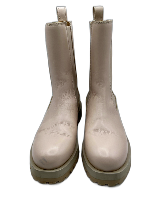 & Other Stories Shoe Size 36 Blush Pink Leather Round Toe Lug sole Calf Boots Blush Pink / 36