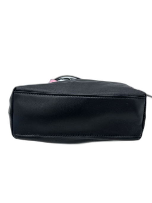 J. Crew Black Leather Drawstring Gold Hardware handbag Bag Black / Small