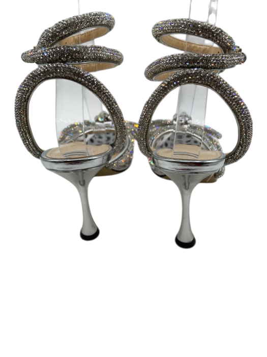 Mach & Mach Shoe Size 36.5 Silver & Clear PVC Crystal Embellishments Bow Pumps Silver & Clear / 36.5