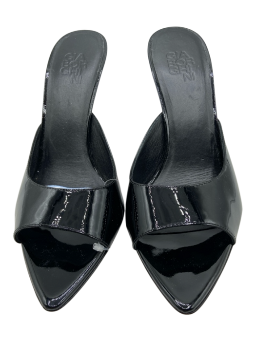 Gia Borghini Shoe Size 36.5 Black Patent Leather Peep Toe Pointed Toe Mules Black / 36.5
