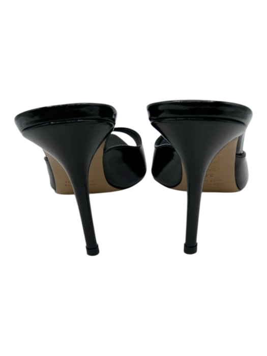 Gia Borghini Shoe Size 36.5 Black Patent Leather Peep Toe Pointed Toe Mules Black / 36.5