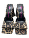 The Attico Shoe Size 36.5 Beige, Black, Brown Satin Animal Print Mule Pumps Beige, Black, Brown / 36.5