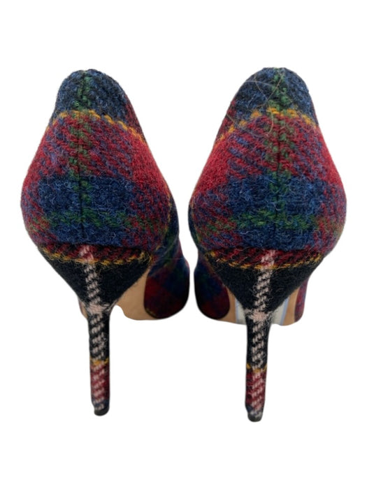 Manolo Blahnik Shoe Size 36.5 Red, Green, Blue Wool Plaid Pointed Toe Pumps Red, Green, Blue / 36.5