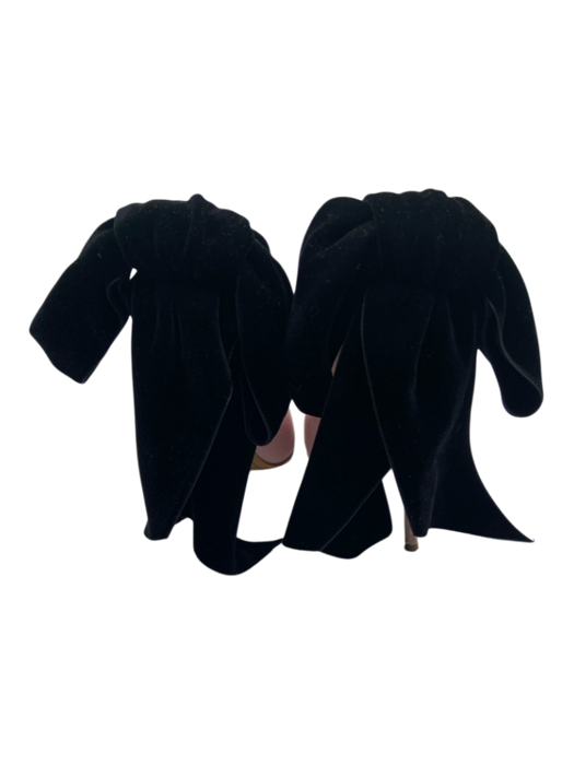 Alexandre Vauthier Shoe Size 36.5 Blush Pink & Black Satin & Velvet Bow Pumps Blush Pink & Black / 36.5