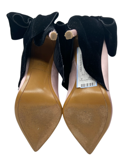 Alexandre Vauthier Shoe Size 36.5 Blush Pink & Black Satin & Velvet Bow Pumps Blush Pink & Black / 36.5