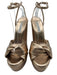 Aquazzura Shoe Size 37 Bronze Gold Metallic Leather Criss Cross Knot Sandals Bronze Gold Metallic / 37