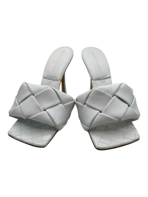 Bottega Veneta Shoe Size 36.5 White Leather Intrecciato Weave Open Toe Sandals White / 36.5