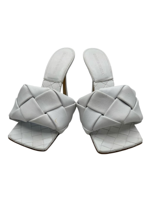 Bottega Veneta Shoe Size 36.5 White Leather Intrecciato Weave Open Toe Sandals White / 36.5