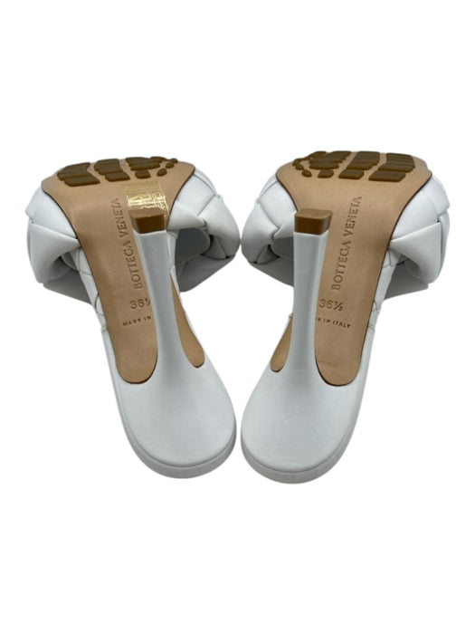 Bottega Veneta Shoe Size 36.5 White Leather Intrecciato Weave Open Toe Sandals White / 36.5