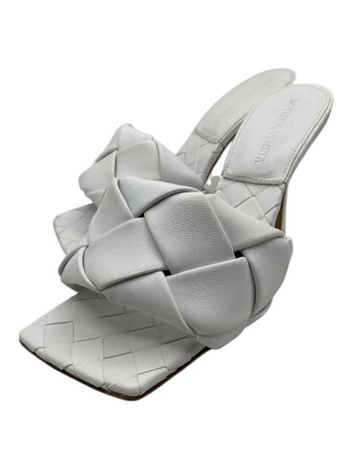 Bottega Veneta Shoe Size 36.5 White Leather Intrecciato Weave Open Toe Sandals White / 36.5