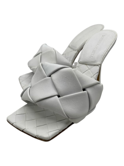 Bottega Veneta Shoe Size 36.5 White Leather Intrecciato Weave Open Toe Sandals White / 36.5