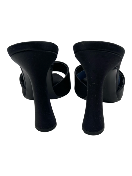 Saint Laurent Shoe Size 36.5 Black Satin Peep Toe Pointed Toe High Heel Sandals Black / 36.5