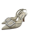 Manolo Blahnik Shoe Size 36 White & Cream Lace Embroidered Buckle Slingbacks White & Cream / 36