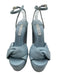 Aquazzura Shoe Size 36.5 Light Blue Leather Criss Cross Knot Peep Toe Sandals Light Blue / 36.5
