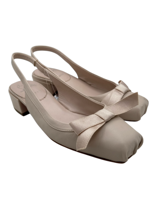 Christian Louboutin Shoe Size 36 Blush Pink Leather Satin Bow Slingbacks Blush Pink / 36