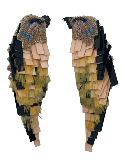 Mignonne Gavigan Pink, Green, Blue, Black Sequin Birds Post Back drop Earrings Pink, Green, Blue, Black