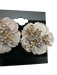 Pale Pink, Gold, Clear Mother of Pearl Crystals Floral Post Back Earrings Pale Pink, Gold, Clear