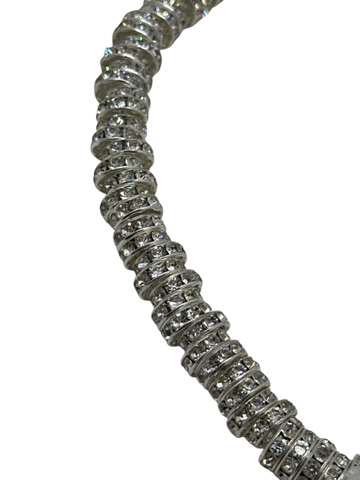 Julietta Silver & Pearl Metal Swarovski crystal Magnetic Close Necklace Silver & Pearl