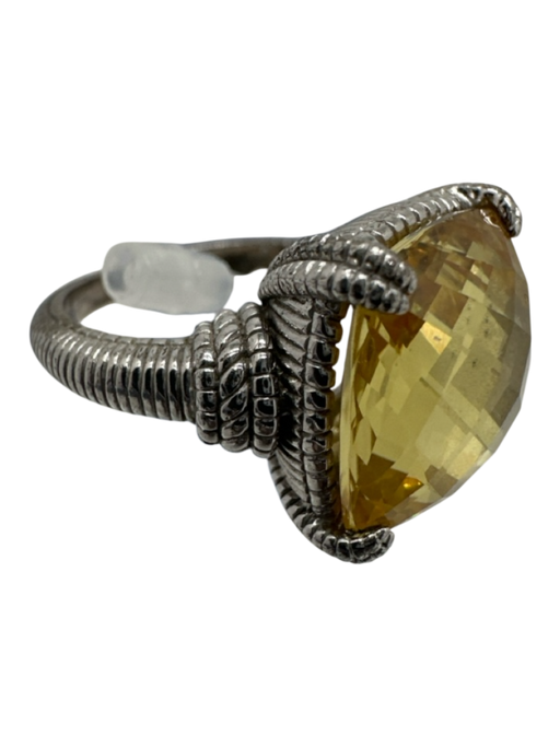 Judith Ripka Yellow & Silver 925 Sterling Cushion Cut Ring Yellow & Silver