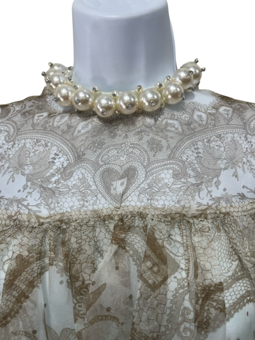 Zimmermann Size 0/P Light Green Print Silk Sheer Overlay Ruffle Edging Skirt Set Light Green Print / 0/P