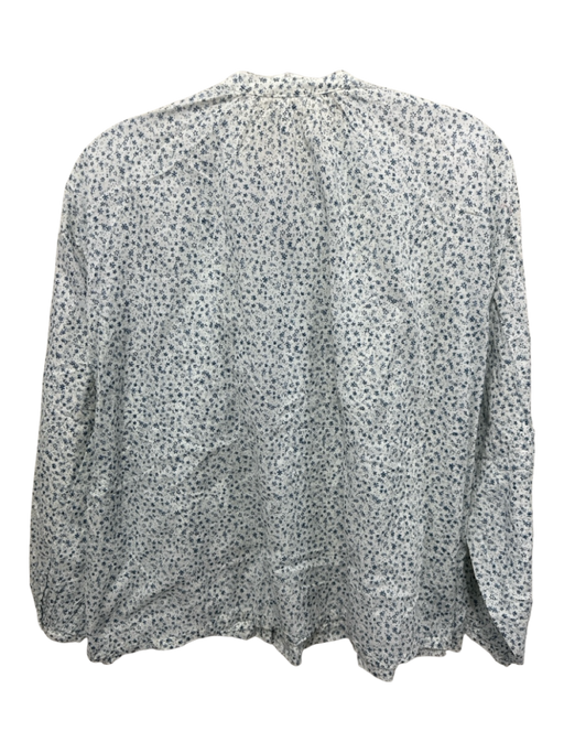 Doen Size XS White & Blue Print Organic Cotton Floral Button Short Set White & Blue Print / XS