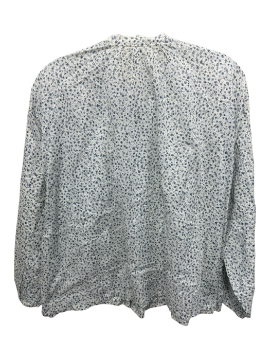 Doen Size XS White & Blue Print Organic Cotton Floral Button Short Set White & Blue Print / XS