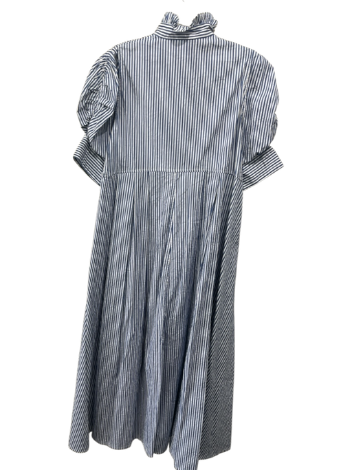 Thierry Colson Size XS Blue & White Print Cotton Vertical Stripes Dress Blue & White Print / XS