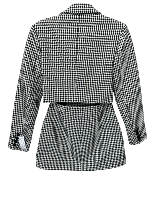 Self Portrait Size 2 Black & White Print Cotton Houndstooth Houndstooth Dress Black & White Print / 2