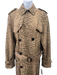 Celine Size XS / 38 Brown & Black Print Wool Blend Animal Print Trench Coat Brown & Black Print / XS / 38