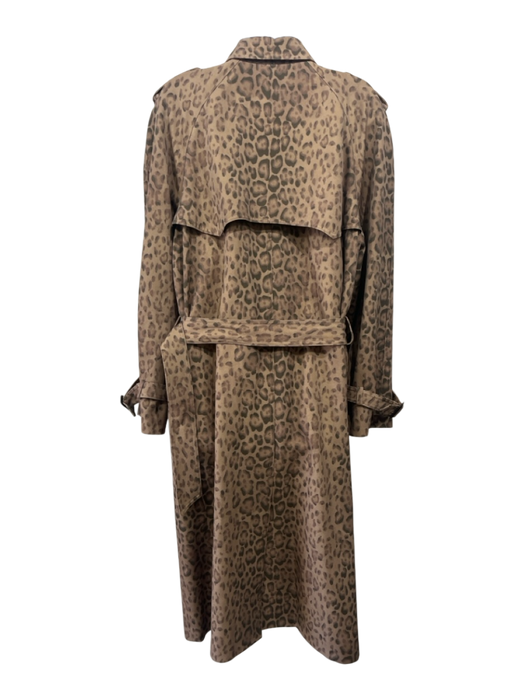 Celine Size XS / 38 Brown & Black Print Wool Blend Animal Print Trench Coat Brown & Black Print / XS / 38
