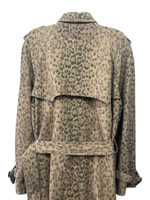 Celine Size XS / 38 Brown & Black Print Wool Blend Animal Print Trench Coat Brown & Black Print / XS / 38