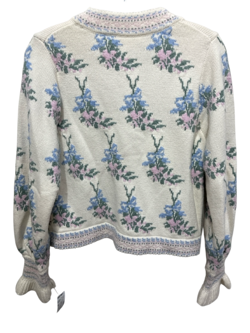 Loveshackfancy Size XS Cream, Green, Blue, Pink Nylon Blend Button Cardigan Cream, Green, Blue, Pink / XS