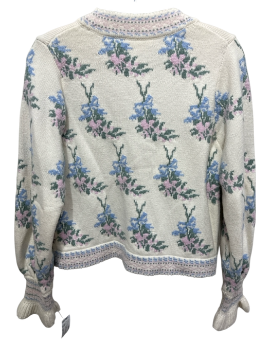 Loveshackfancy Size XS Cream, Green, Blue, Pink Nylon Blend Button Cardigan Cream, Green, Blue, Pink / XS