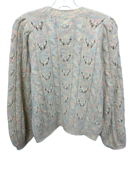 Doen Size XS Yellow, Pink, Green, Blue Baby Alpaca Blend Cable Knit Sweater Yellow, Pink, Green, Blue / XS