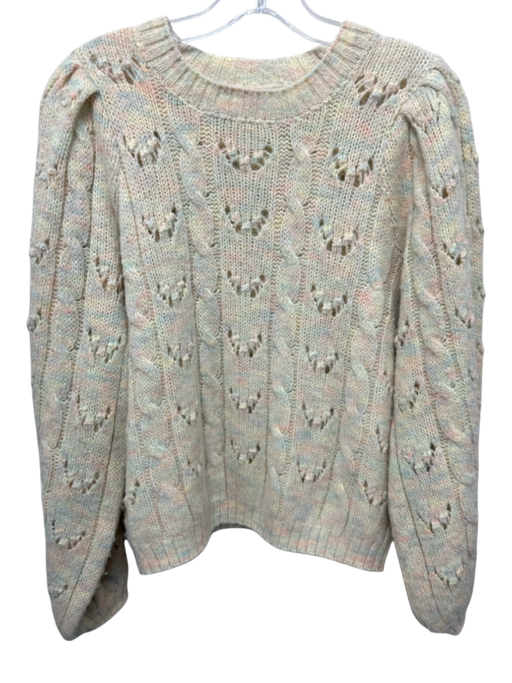 Doen Size XS Yellow, Pink, Green, Blue Baby Alpaca Blend Cable Knit Sweater Yellow, Pink, Green, Blue / XS